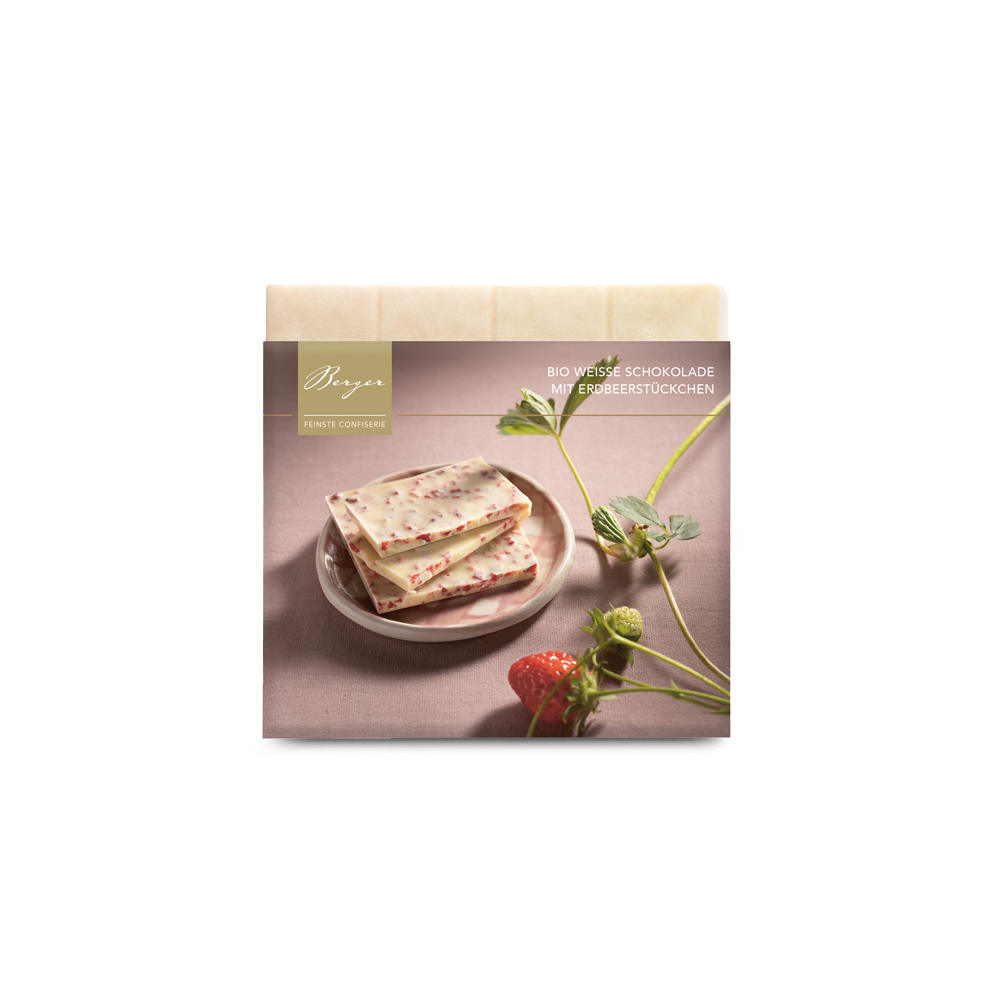 Berger Weiße mit Erdbeerstückchen 90g